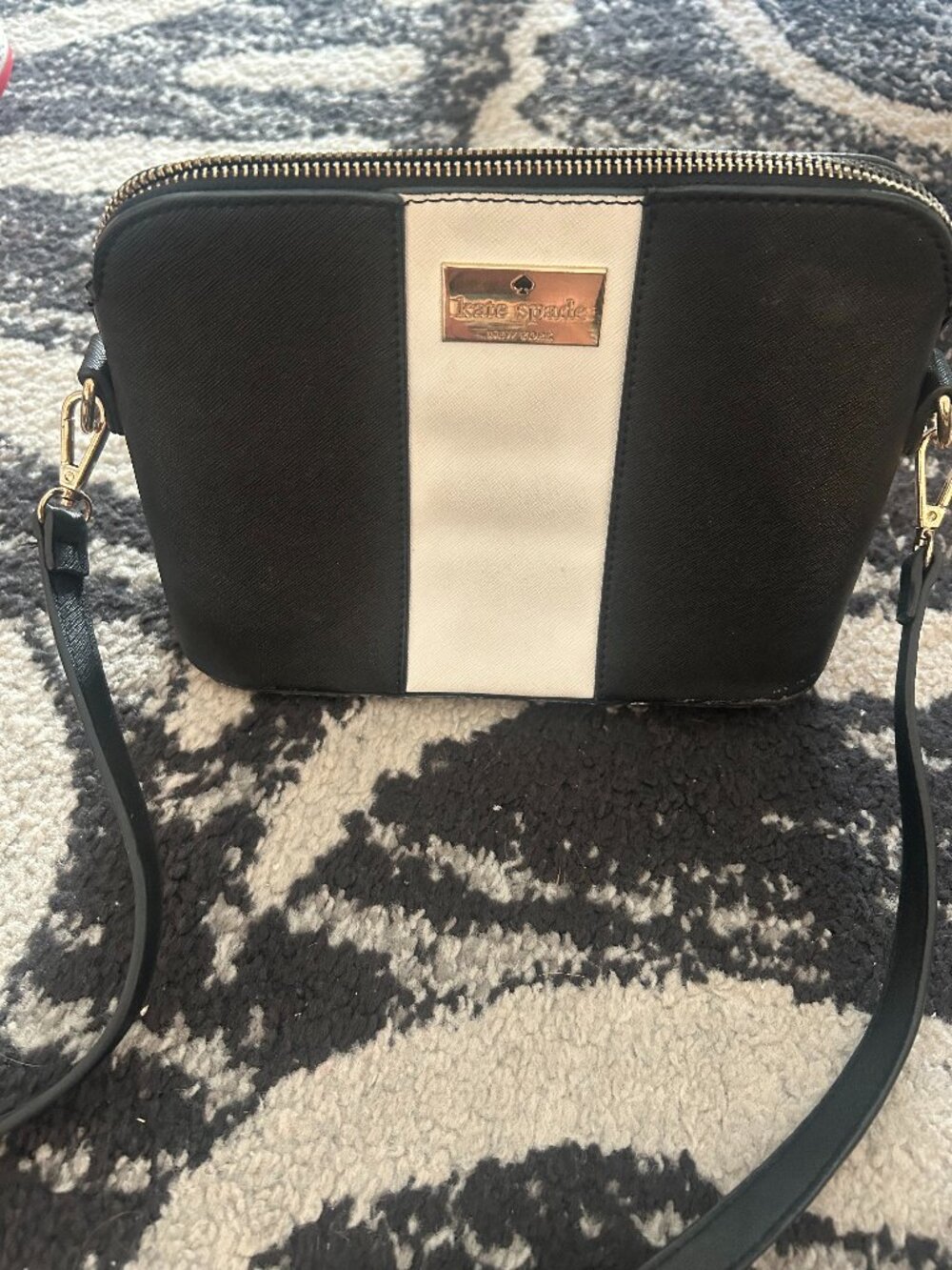 black and white Kate Spade purse lightly used
